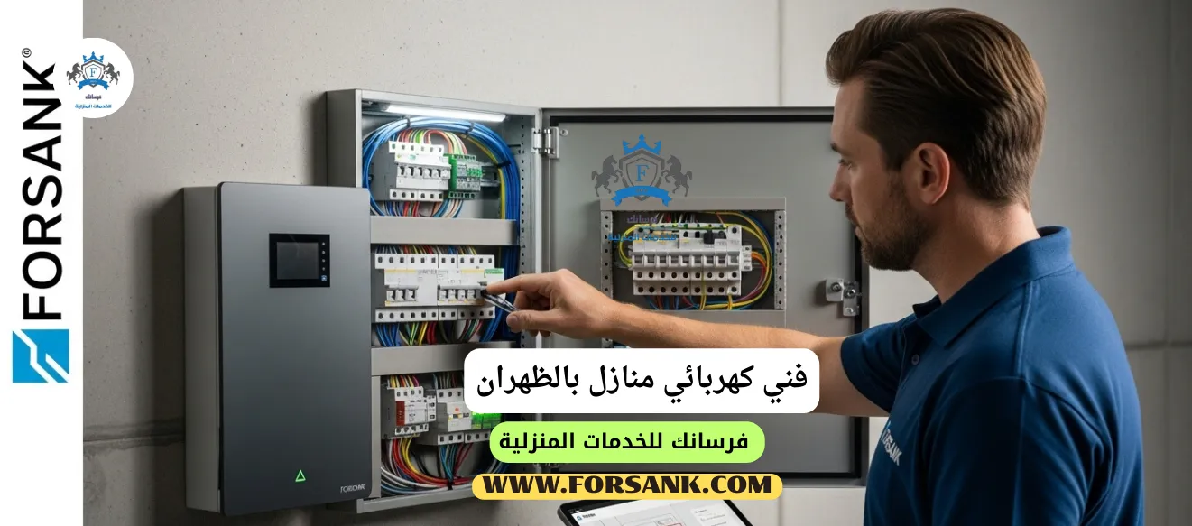 خبير كهربائي من فرسانك يجري فحصاً دقيقاً للوحة التوزيع في فيلا بالظهران